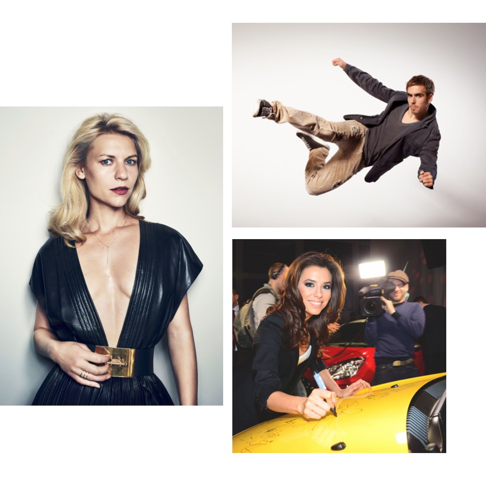 Photo collage of celebrity photoshootings