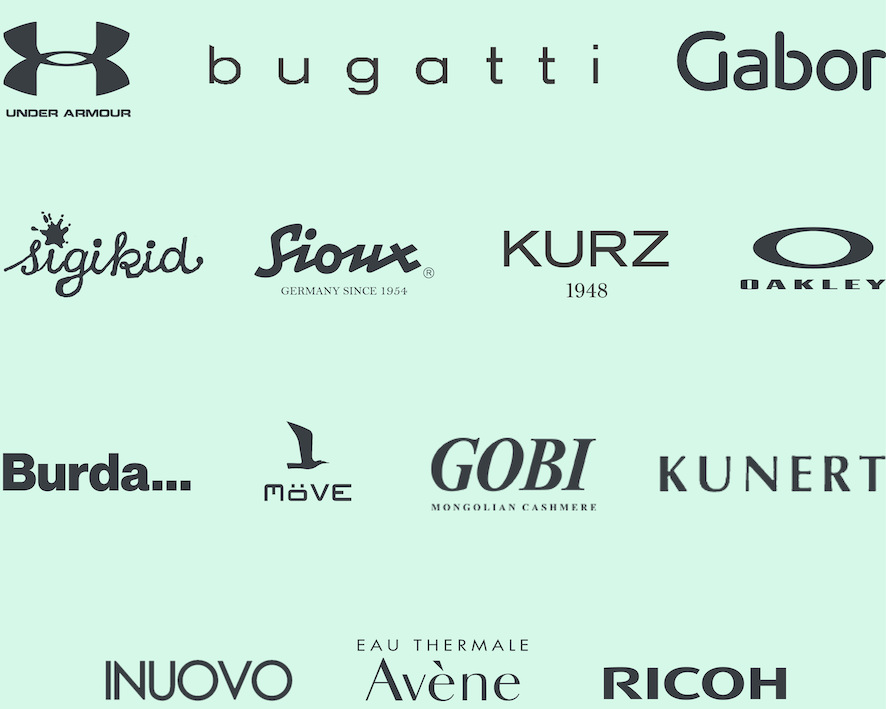Collage of logos clients for product photography